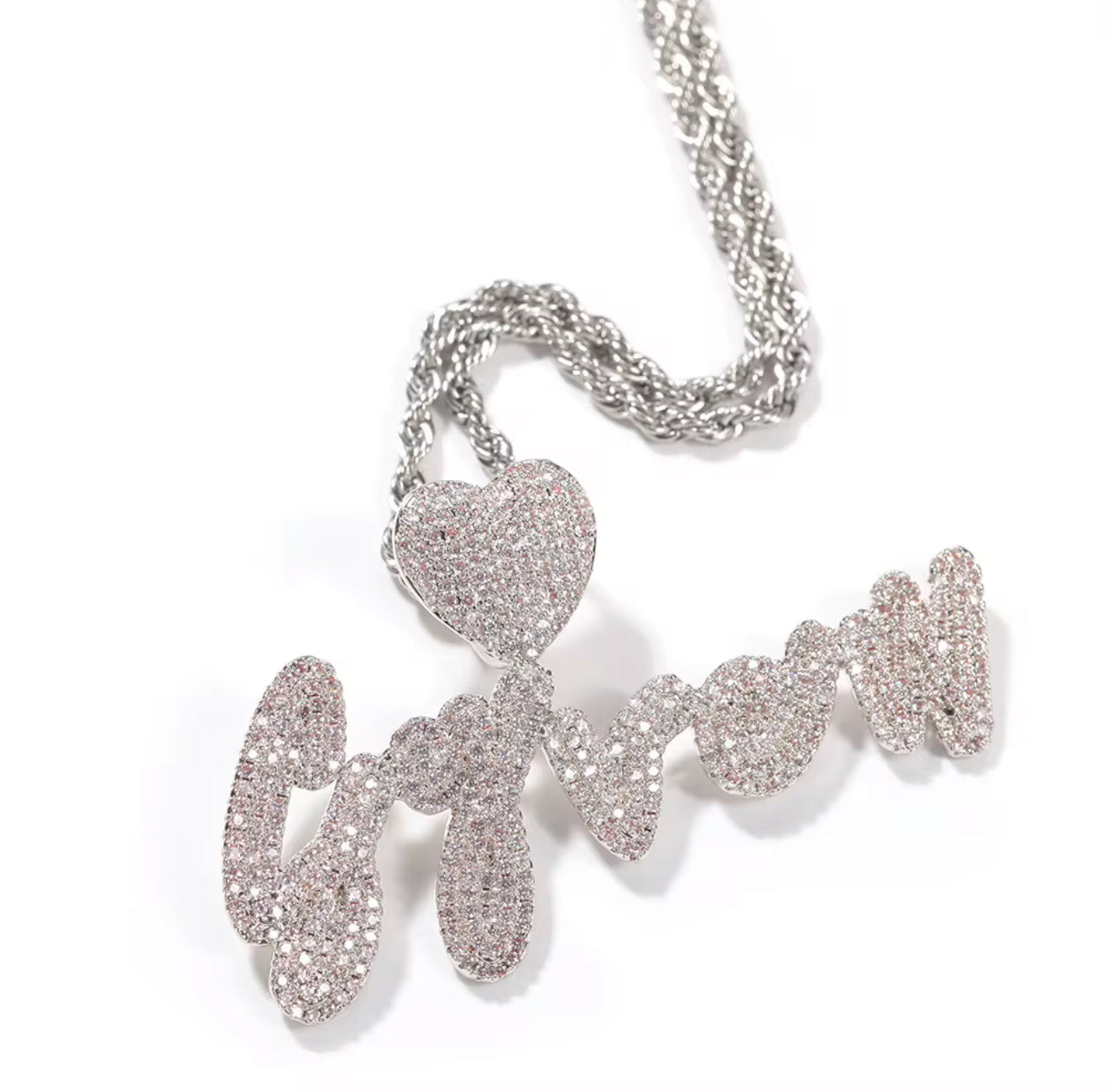 Heart Bling Name Necklace