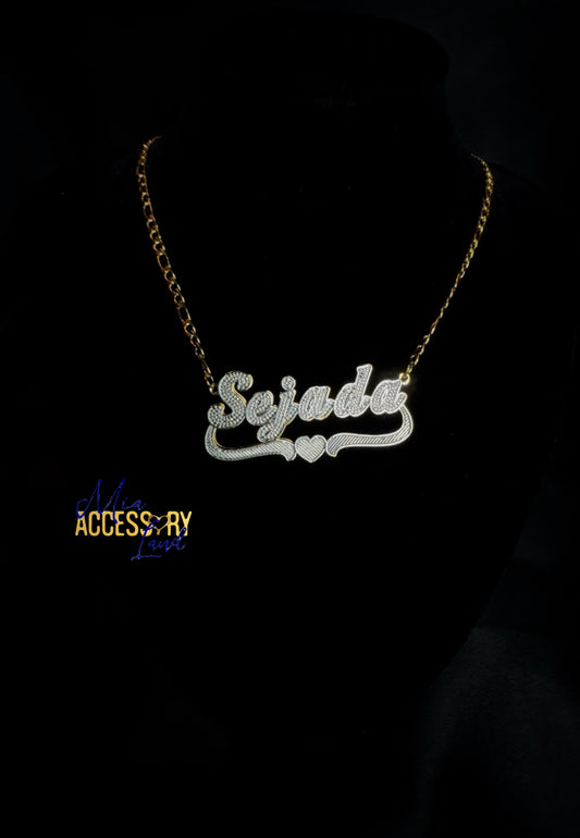 Double Layered Plated Name Neckalce